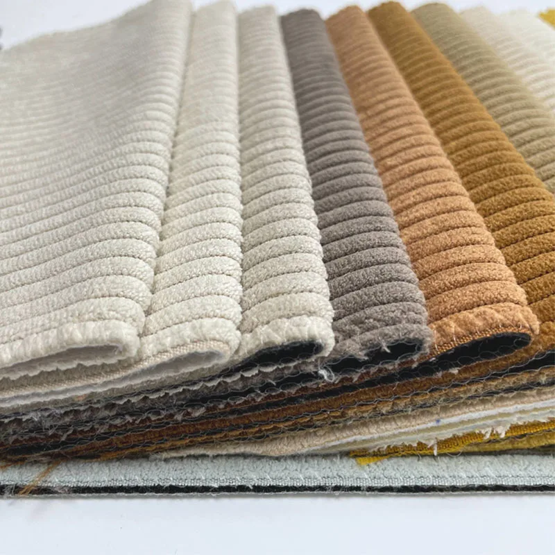 Factory Hot Sale Single Product 100 Polyester Corduroy Upholstery Fabric Elastic Elastane Corduroy Fabric for Sofa Furniture