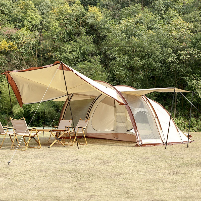 Rain and wind sunscreen portable big pop up 3-4 people outdoor tent tunnel one room one room waterproof camping