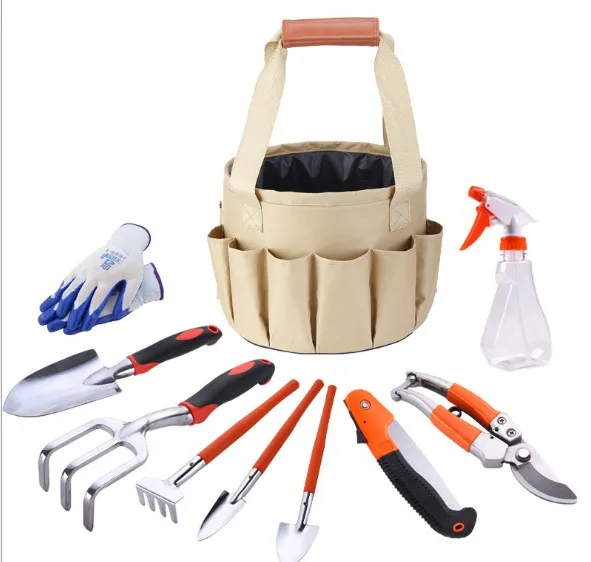 Garden kit canvas bag combination set Aluminum shovel garden scissors bucket cloth bag gardening set tools