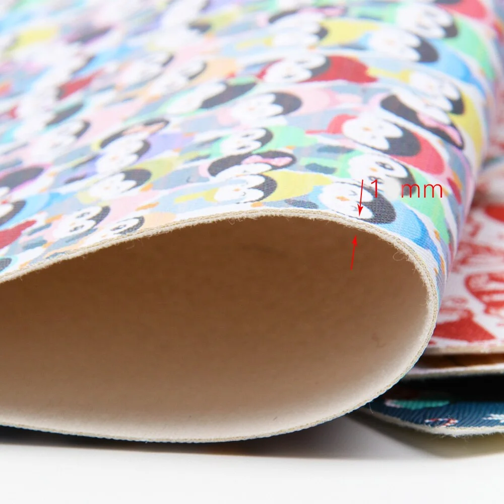 30x136 cm Custom back to school Design Printed Faux Synthetic Leather for Fabric DIY Crafts Material