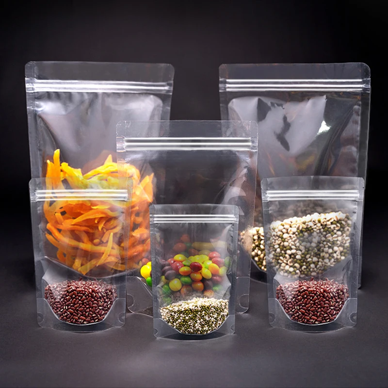 Пищевые многоразовые герметизирующие прозрачные пакеты на молнии для упаковки пищевых продуктов
