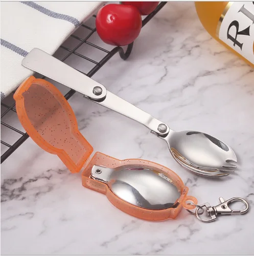 Еда класс складной S/S 304 дети ложка и вилка для sessert bento