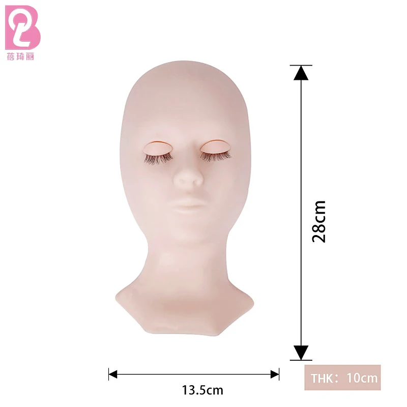 Beiqili Fake Lash Grafting Practice Face Eyelashes Extension Training Head Mold Tools Mannequin Replaceable Eyelids Pestaas
