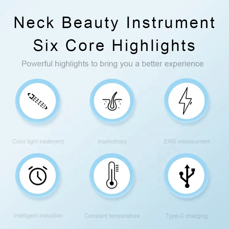 Beauty equipment wholesale New Ultrasonic 3 Colors LED Light Heating EMS Microcurrent Face Neck Lifting Massager