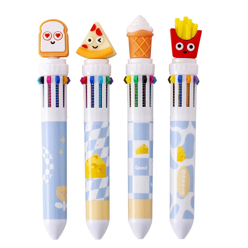 Cartoon creative Student kids 10 color multicolor Pen for promotional ballpoint pen