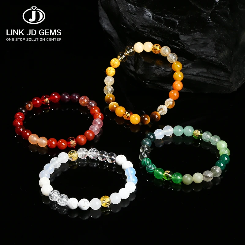 JD GEMS Wholesale Natural Stone of Wealth Bracelets Set Lucky and Rich Bracelet