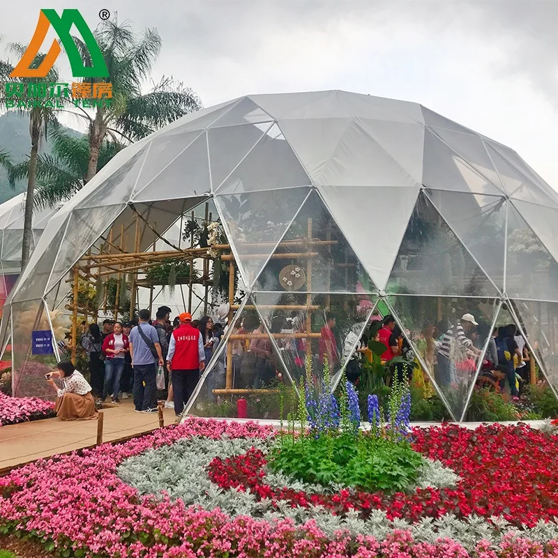 30 meters large outdoor dome greenhouse geodesic large Mongolian Baoge hotel tent