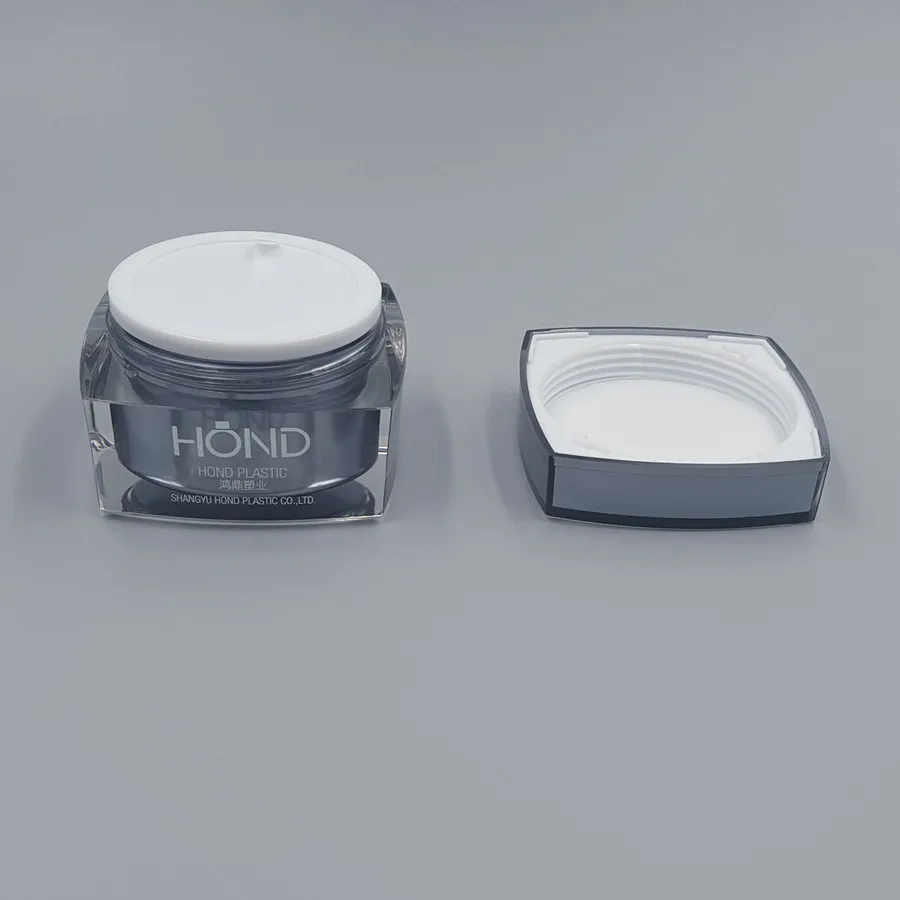 grey square cream jar acrylic packaging containers customizing color cosmetic jar