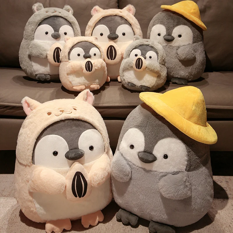 Cute Penguin With Melon Seeds Plush Doll Cartoon Plush Toys Kawaii Anime 8 Inch Plushies Claw Machine Peluches Doll For Girls