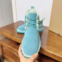 Классические водонепроницаемые сапоги унисекс, сапоги из натуральной овечьей кожи на шнуровке, зимняя обувь, 100%