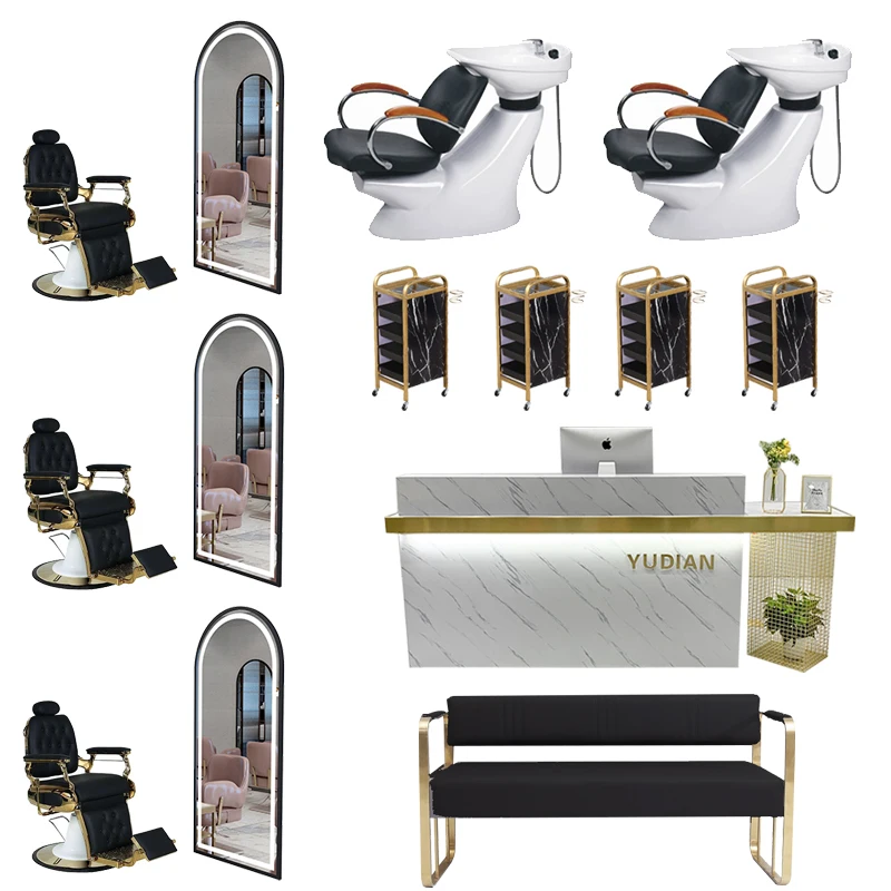 Great Foshan Factory Durable Hair Salon Chair Ladies Salon Equipment And Furniture Package For Barber Shop