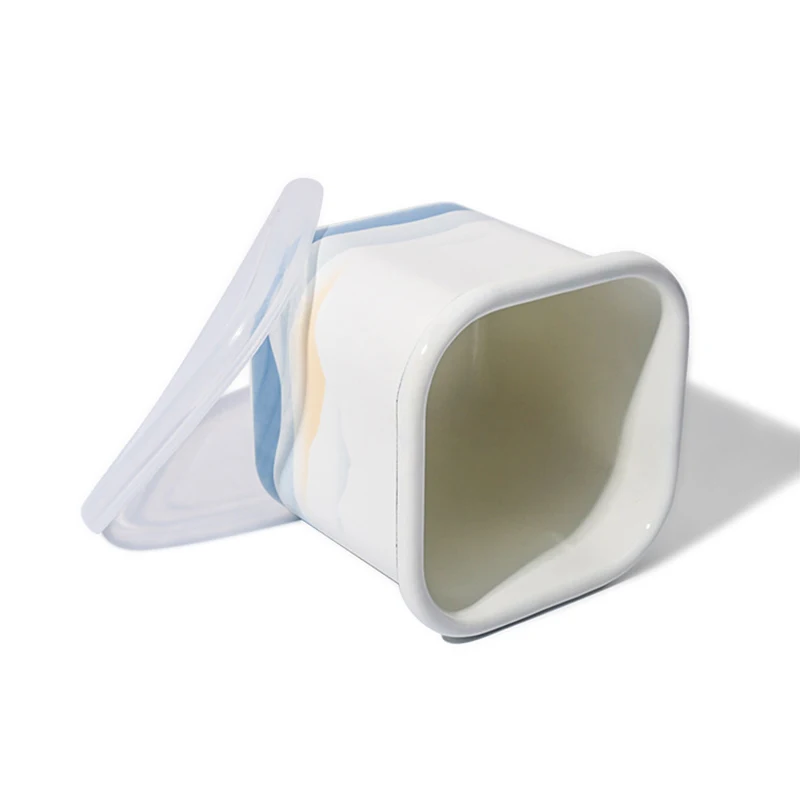 Custom Logo Sublimation Blanks Container Stainless Steel Mugs Camping Enamel Bowl with Lid