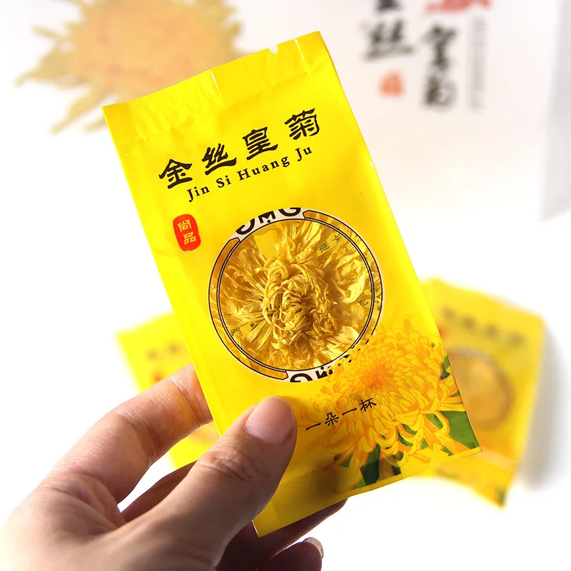 Chinese Traditional Herbs Tea Blooming silk Best Selling Golden Silk Chrysanthemum