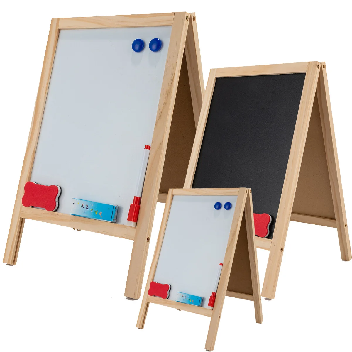 
Hot sale products Double-sided foldable easel wooden writing board small blackboard 