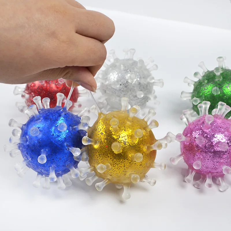 Best selling new fancy toy color beads vent ball squeeze gold powder decompression ball burr toy Gag Toys