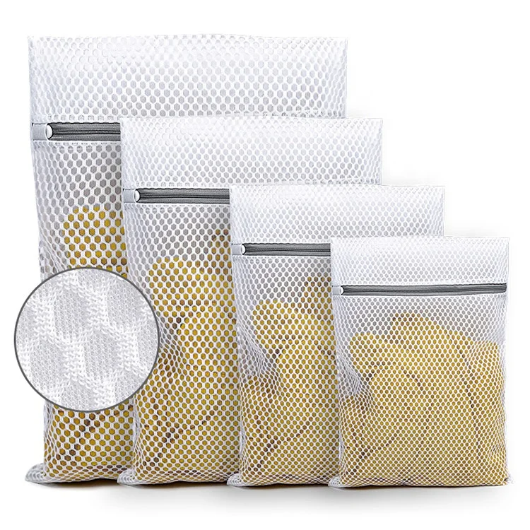 Reusable laundry bags for socks 125 g polyester fabric honeycomb grid extra large mesh laundry bag Laundry sock bag