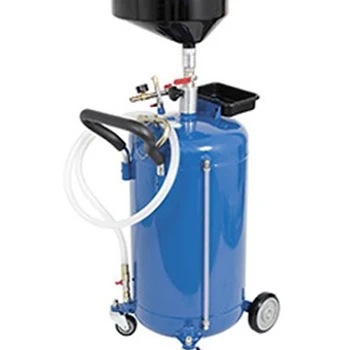 Waste Oil Drainer Engine 80L Oil Drain Tank Cart Oil Drainer Tank On Wheels