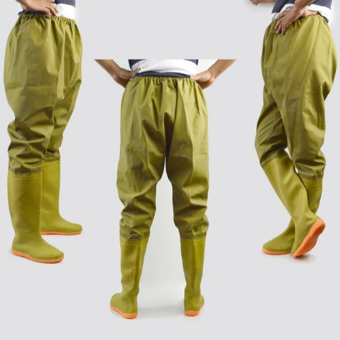 Yellow Fishing Waist Waders for Men with Boots 100% Waterproof Breathable Fishing Wader Four Seasons Shenying Working B1518Y