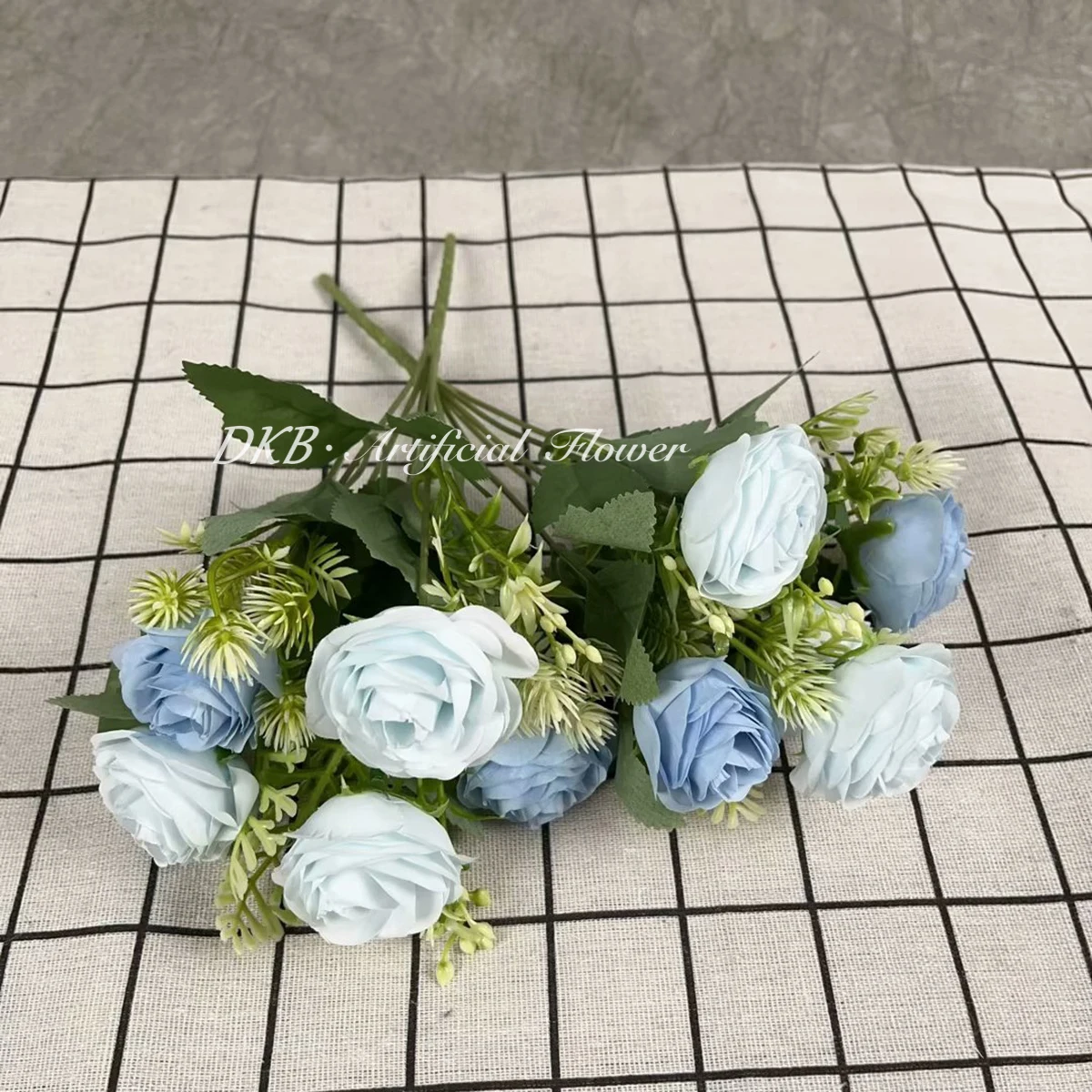 DKB low price wholesale Premium  wedding flowers 4 head fa ke silk dried rose artificial flowers