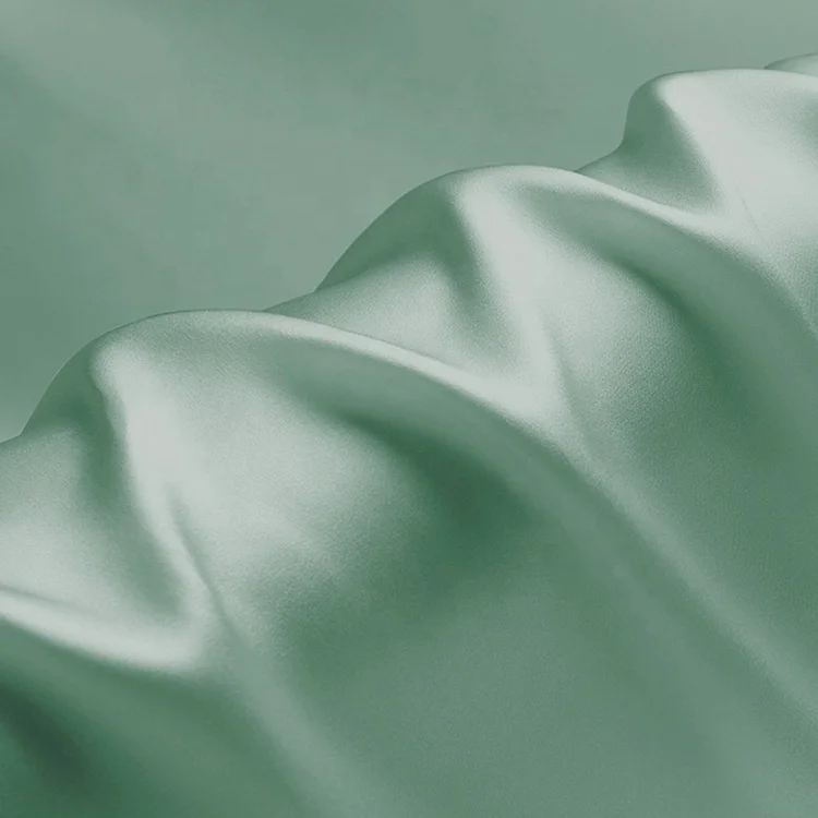 Light gold color 100% mulberry silk fabric factory direct sale price 16mm charmeuse satin for high quality sleepwear
