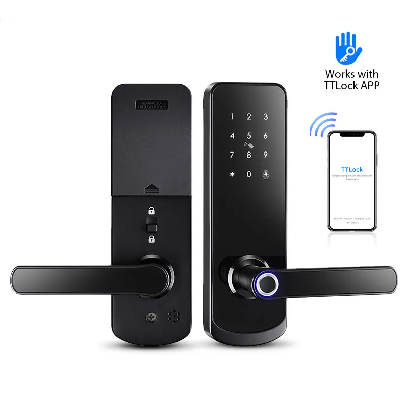 YOUHE A230N Electronic Biometric Fingerprint Tuya Emergency Key Unlock Wifi Smart Door Lock