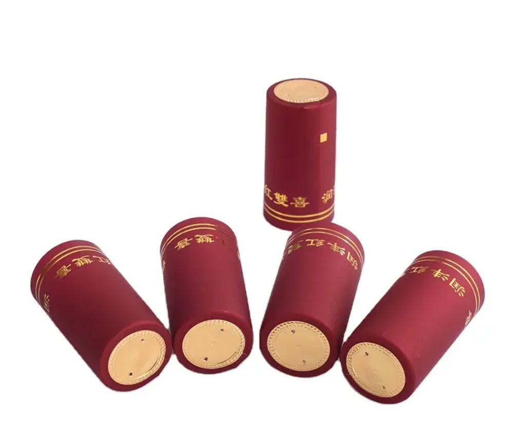 Customize PVC Heat Shrink Caps Seal Champagne Wine Liquor Bottle Cap Shrink Wrap With Tear stripe