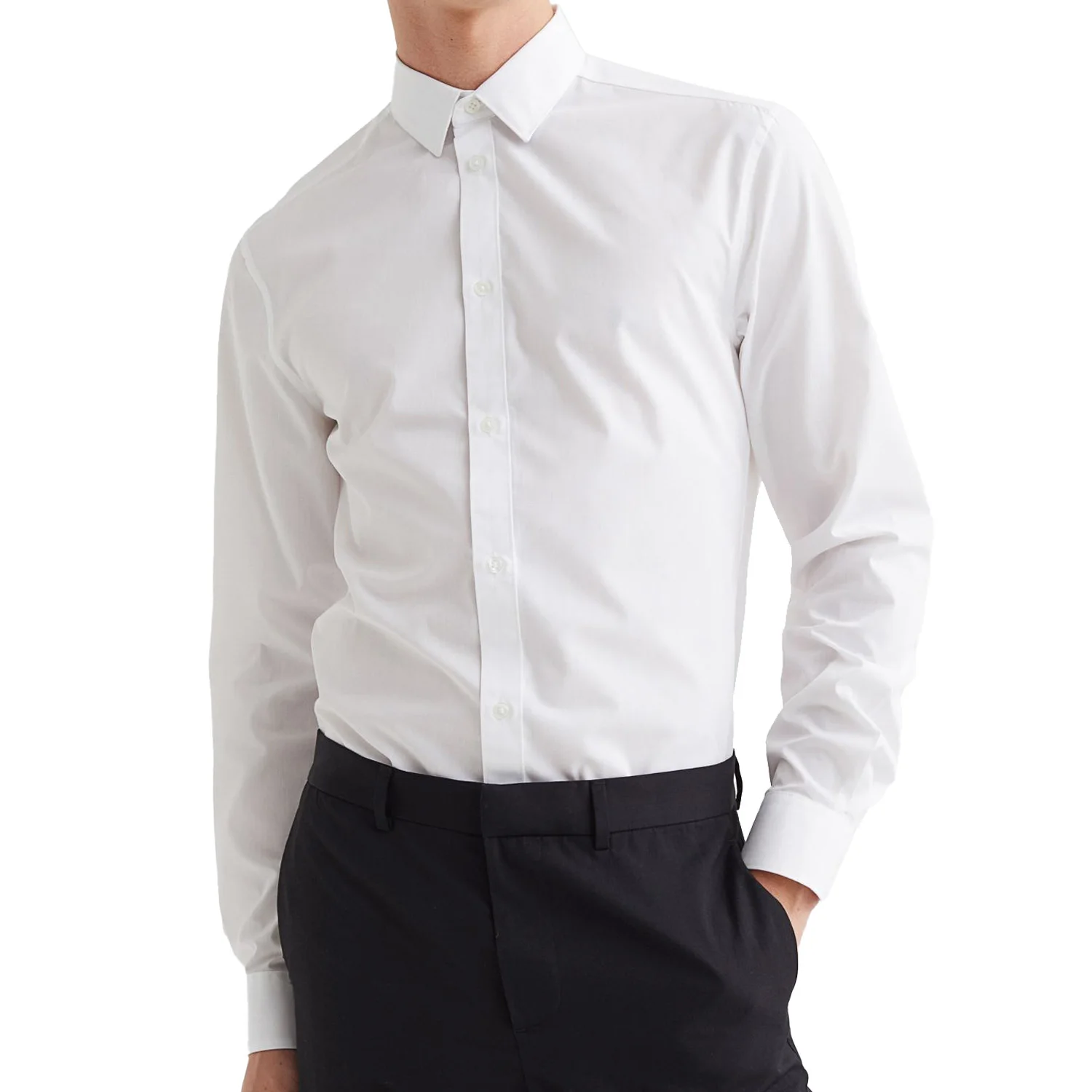 2024 Custom Designer Wrinkle-Free Pinpoint Poplin Button Down Long Sleeve Jacquard Oxford Dress Shirt For Men