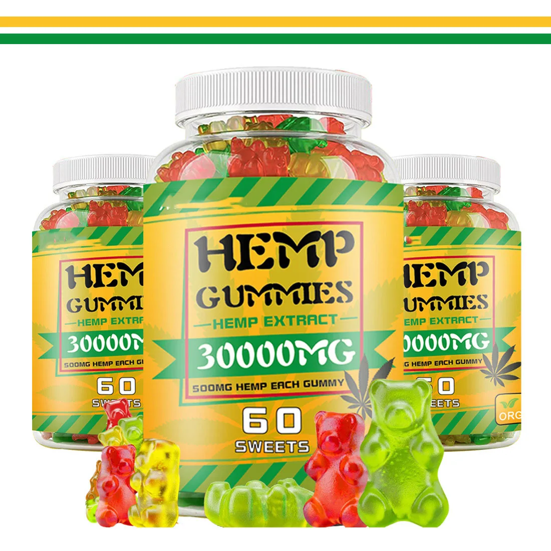 Premium Potency Natural Hemp Product Hemp Gummies Advanced Extra Strength Great for Stress & Energy