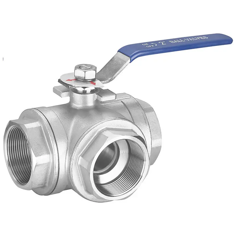 1000wog L Port Cf8m Stainless Steel 304 Ss316 Screw End Cf8 3way Long Handle ball valve ball 3way ball valve