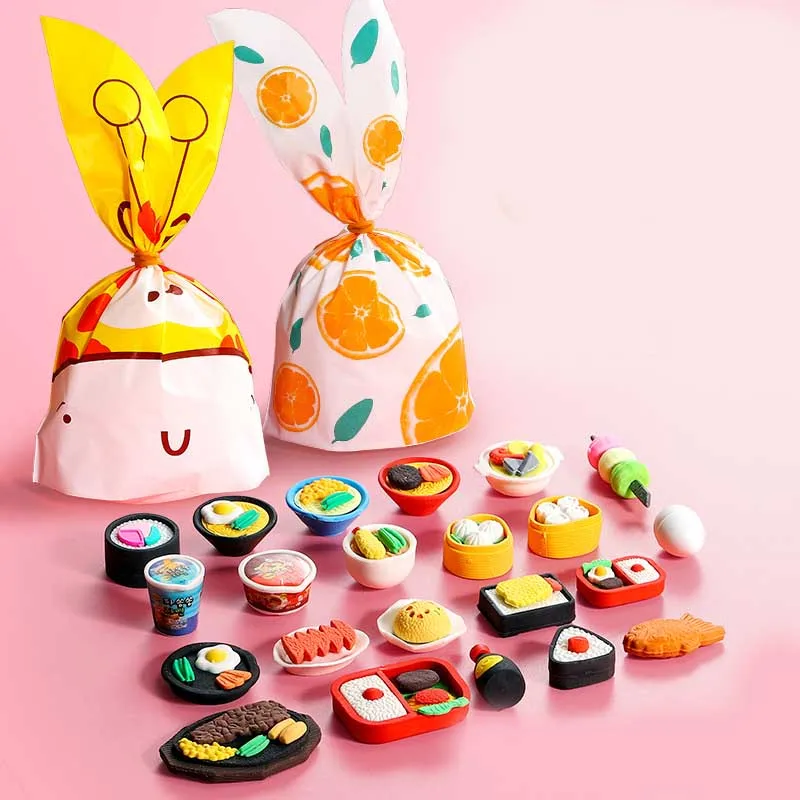 Bview Art Mini Stereoscopic Many Categogies Mixing Kids Erasers With Color Bag