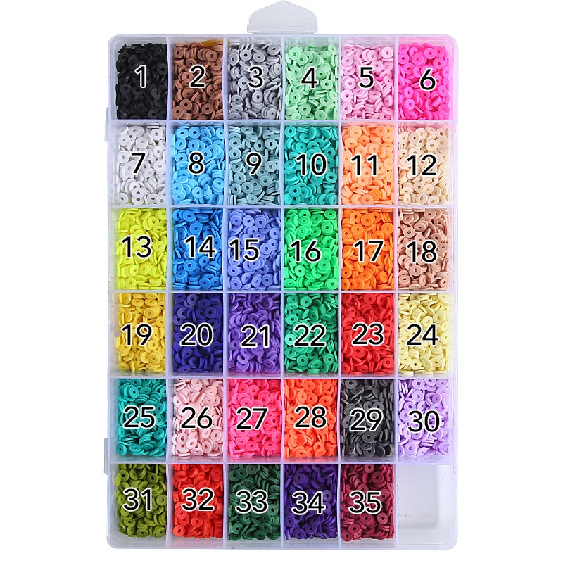 Amazon Hot Selling 24 Grids Polymer Clay Beads And Pendant Accessories Kit Beading Supplies For Necklace And Bracelet Making Kit