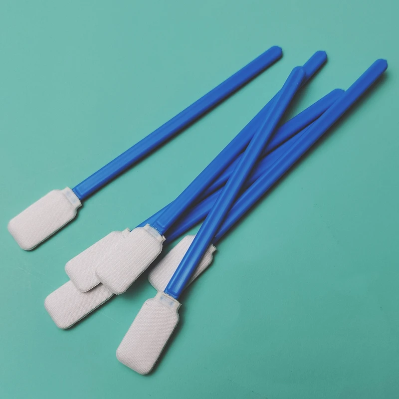 714 Lint Free Blue Handle Flat Rectangle Cleanroom Polyester Swab for Printer Cleaning