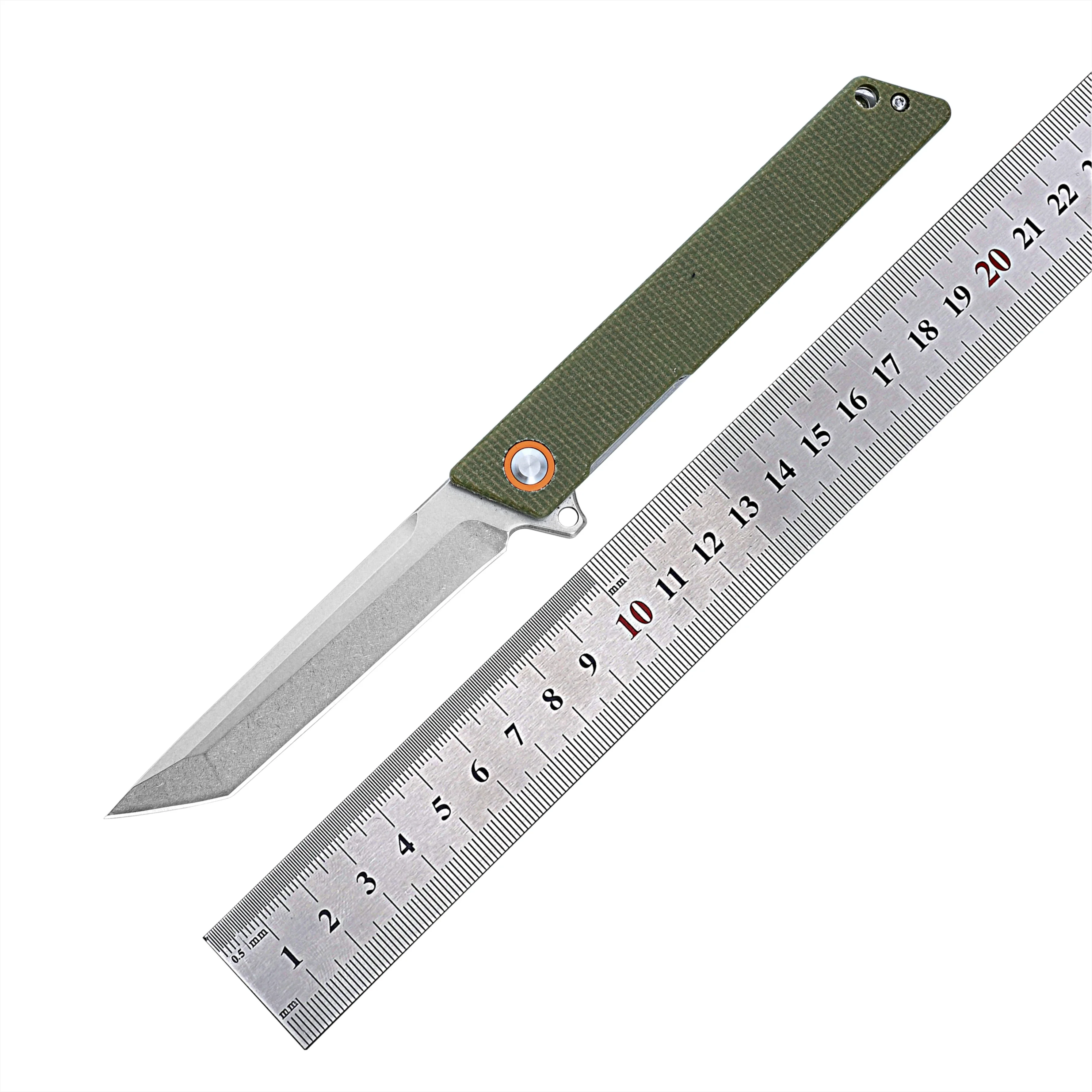 Wholesale  D2 Steel Micarta Handle Outdoor Camping Knife Small Edc Self Defense Folding Pocket Knife