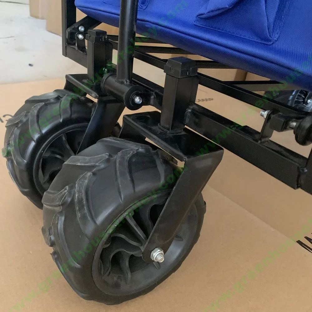Collapsible Heavy Duty Beach Wagon Cart Outdoor Folding Camping Garden Beach Cart with Universal Wheels Adjustable Handle