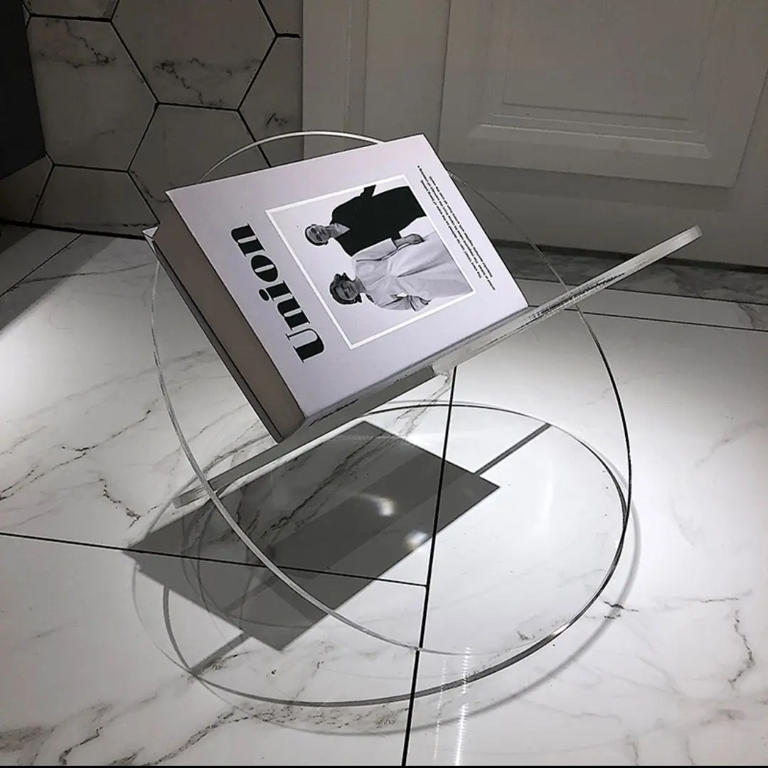 Modern style design plexiglass bookshelf home decorative clear organizer acrylic stand Display Racks For Home