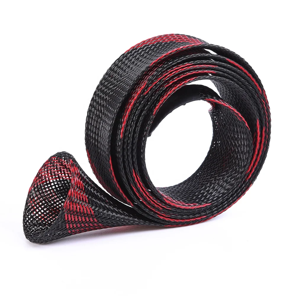 Custom PET Rod Sock Expandable Braided Fishing Rod Sleeve PET material Fishing Pole Rod Protector Cover