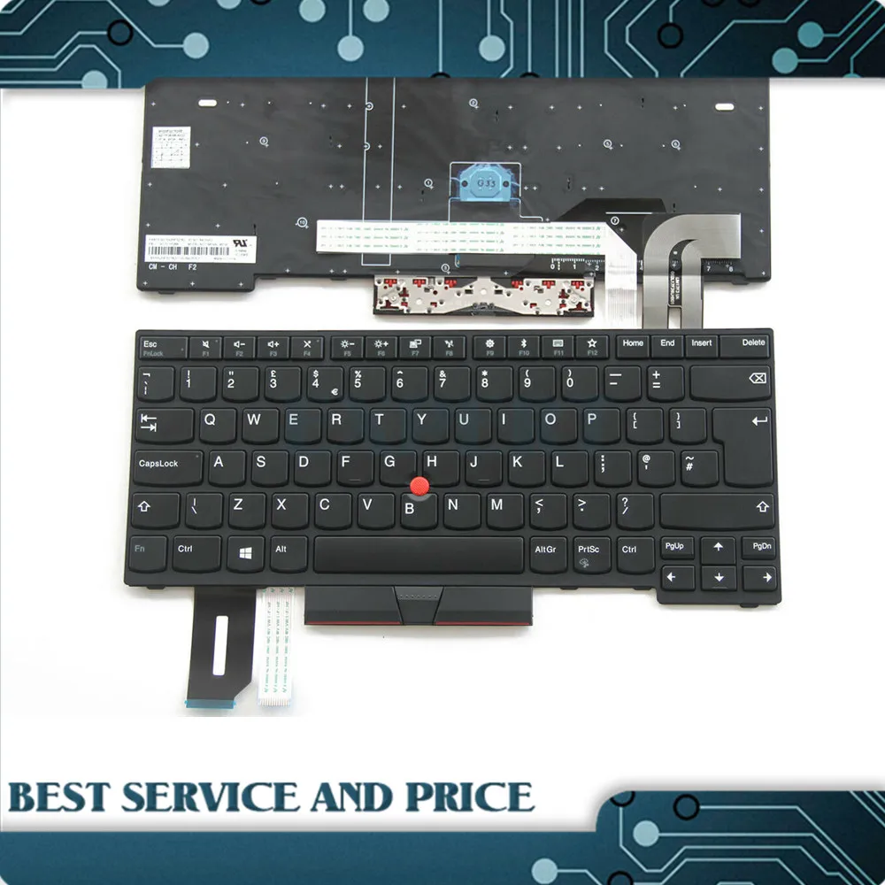 01YP268 FOR ThinkPad L480 L490 E480 E485 E490 E495 R480 Laptop Keyboard UK No Backlit