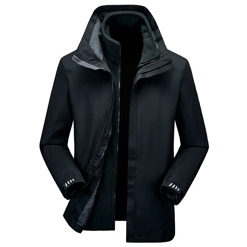 2-In-1 Mountain Waterproof Snowboarding Jacket Men Winter Windproof Ski Snow Hooded Outdoor Jackets