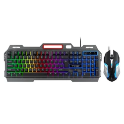 TF600 Metal Plate Keyboard LED backlight usb wired gamer keyboard 104 Keys gaming mechanic keyboard for desktop