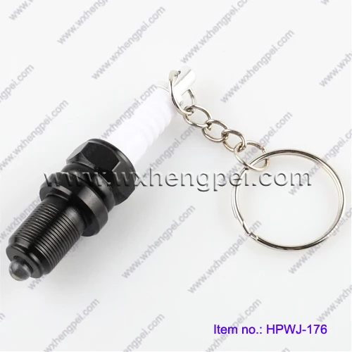 super-bright aluminum LED spark plug keychain / Sparking plug led keychain flashlight