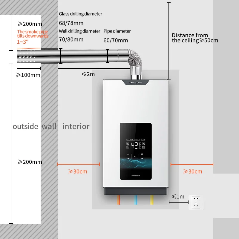 10L 12L Gas water heater household constant temperature natural liquefied gas High Performance strong Emission Type