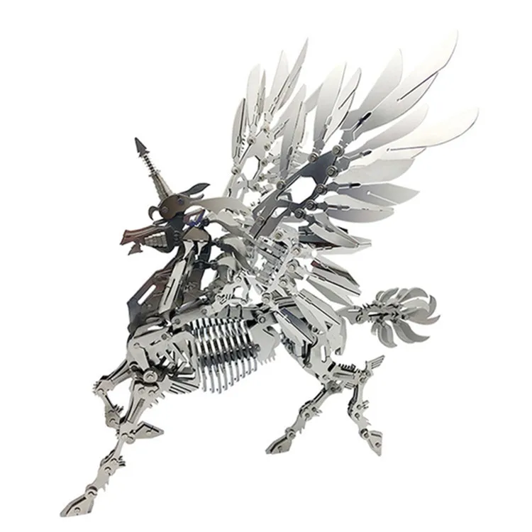 2021 Custom Large unicorn 3D handmade stainless steel jigsaw puzzles animal metal craft puzzle toys