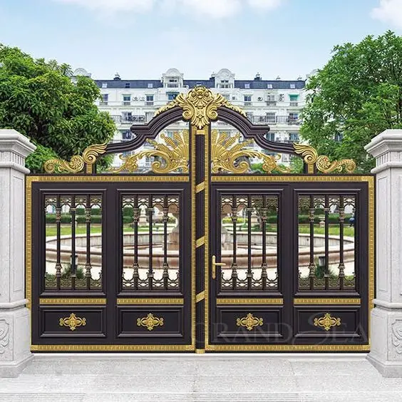 Outdoor Yard Decorative aluminum Houses Gates and gate Railing Panels Metal Aluminum gate for Sale