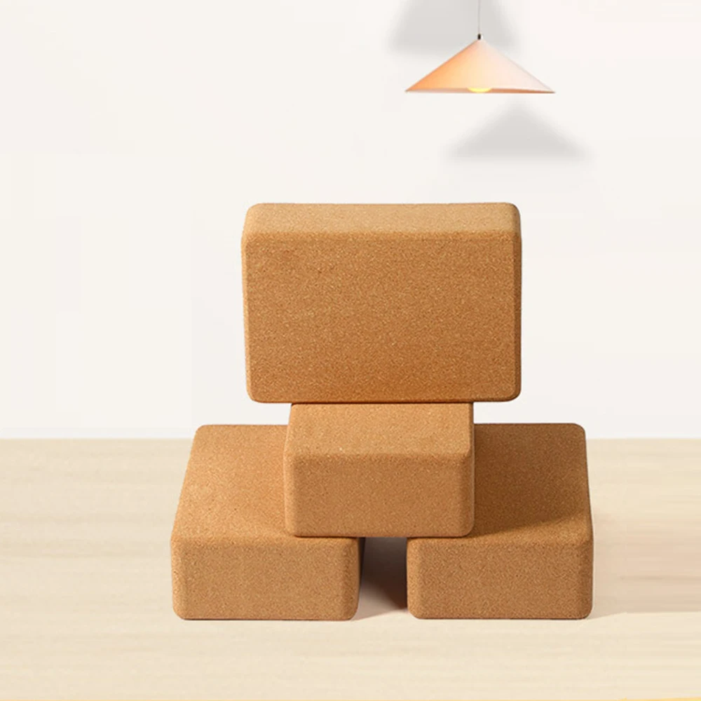 369 Inch Professional Eco-Friendly High Density Cork Yoga Brick Solid Yoga Block Dance Assistant Tool Wholesale Logo Customized