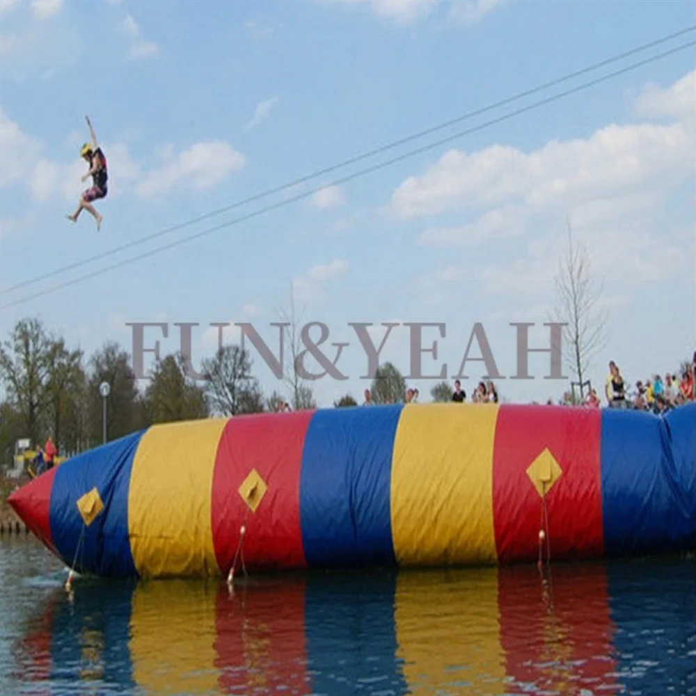 Lake sport Game PVC floating jump pillow inflatables waters catapult  inflatable water blob