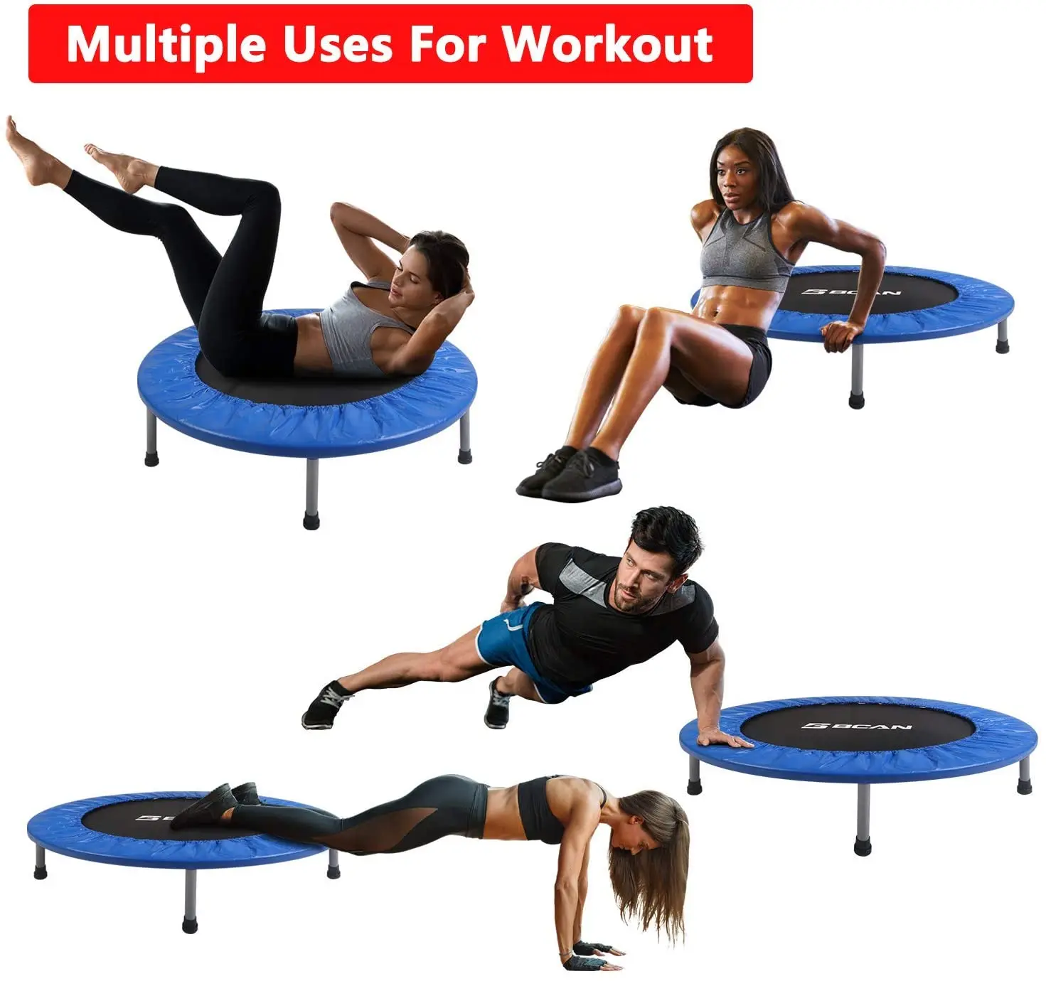 
New Design Sports Gymnastic Trampoline Foldable Round Fitness Rampoline Body Building Funjump Trampolines 