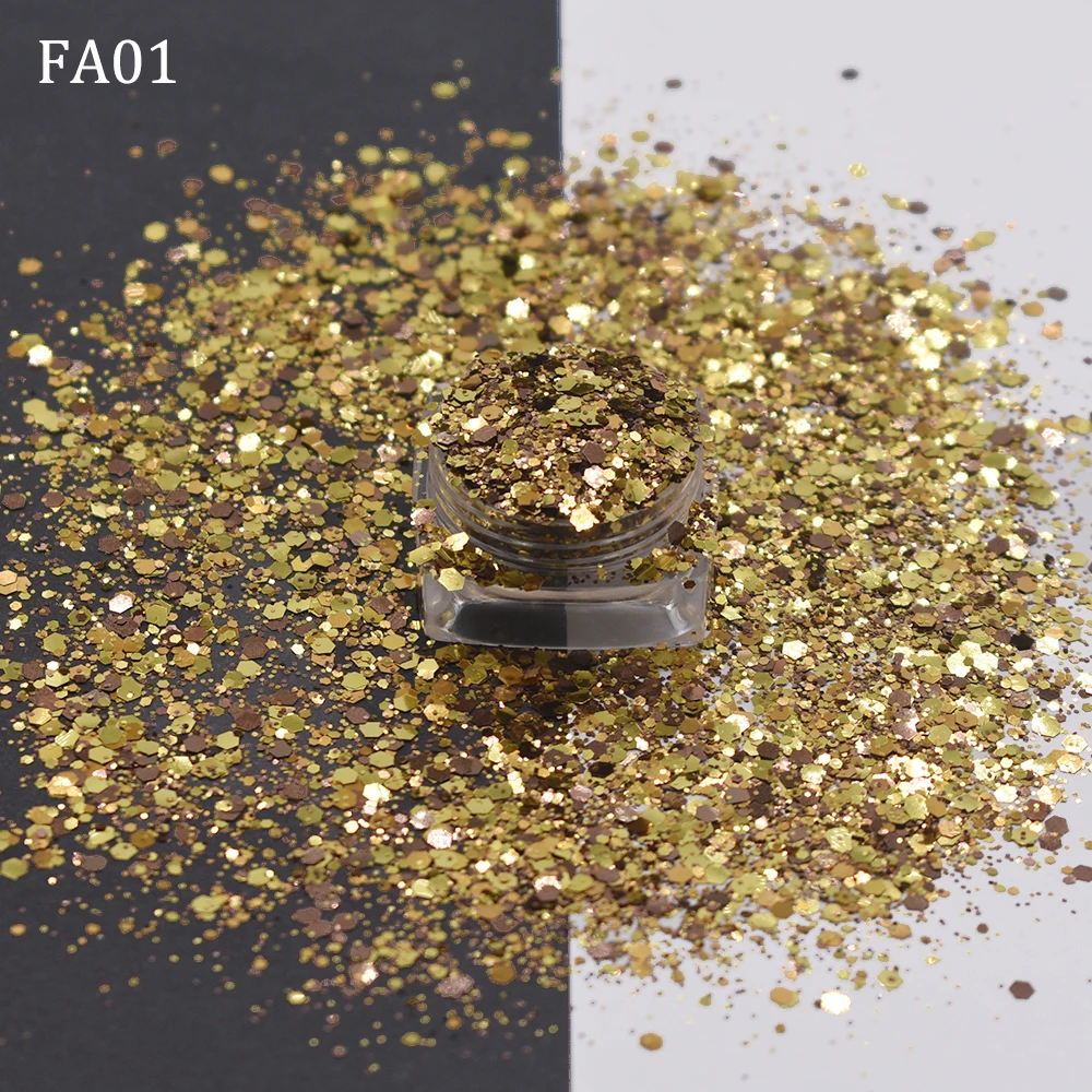 Christmas Decoration Glitter Wholesale Leaves Shape Chunky Mix Polyester Glitter For Resin Crafts