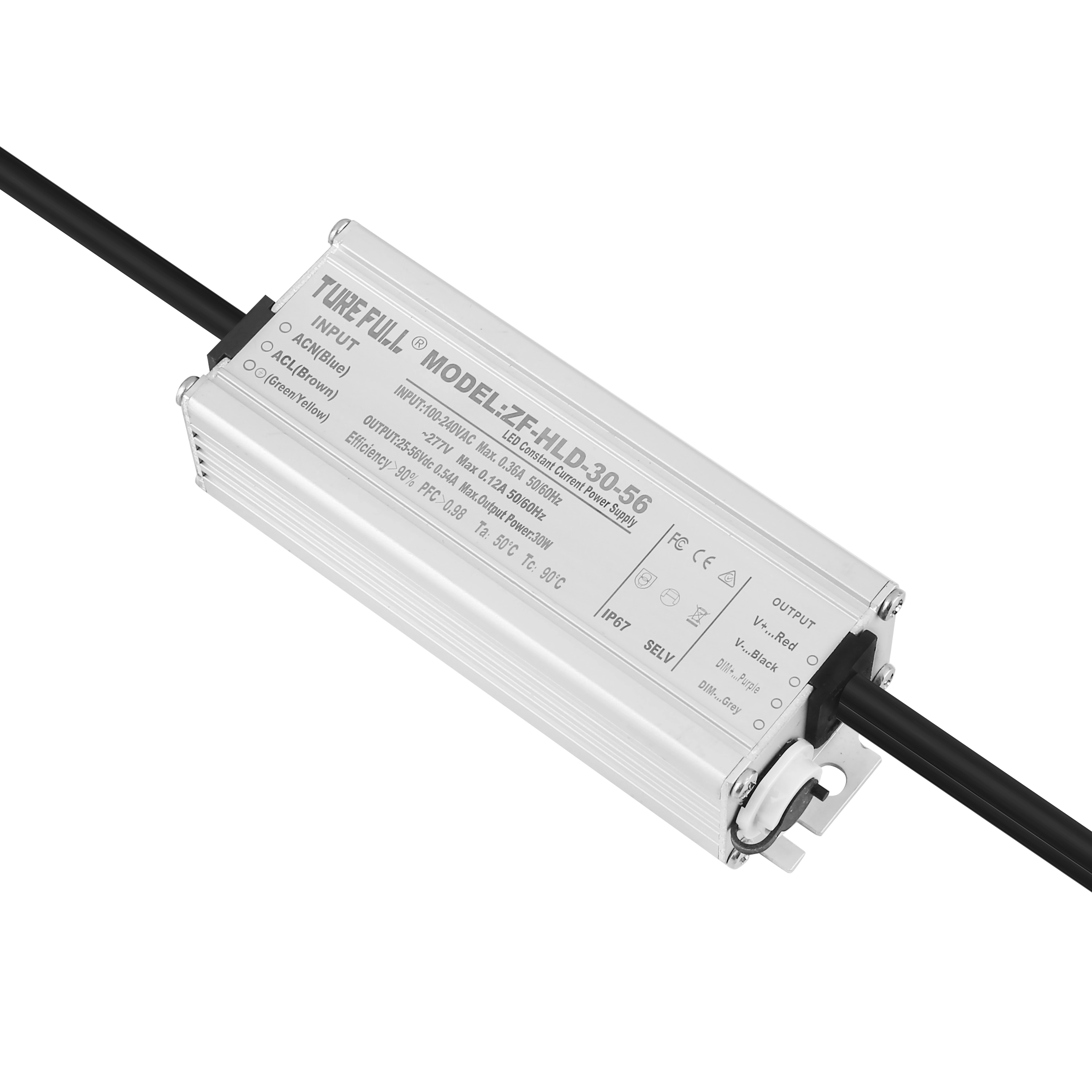 TURE FULL High-quality 30W led power driver waterproof ip67 for outdoor led lighting