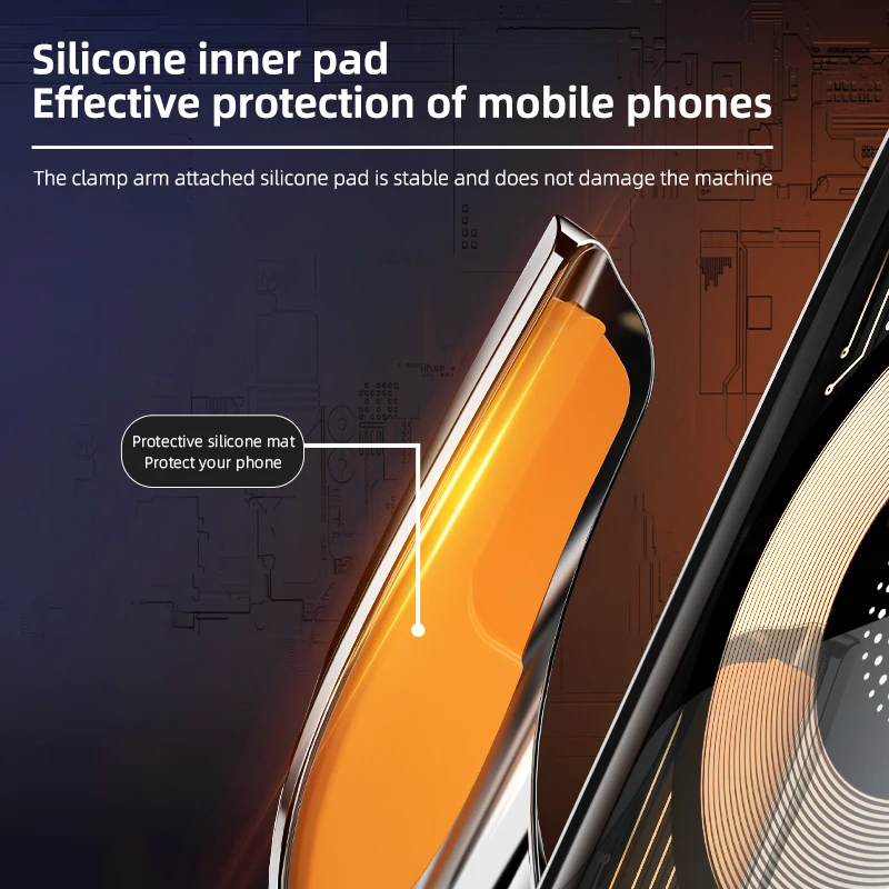 Fashion Punk Style Car Mount Smart Induction 15w Fast Wireless Charging Car Phone Charger Car Navigation Phone Holder