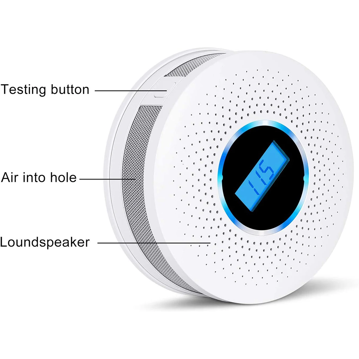 Smoke and Carbon Monoxide Detector Combo - with Voice Warning and LCD Display CO Smoke Alarm Detector